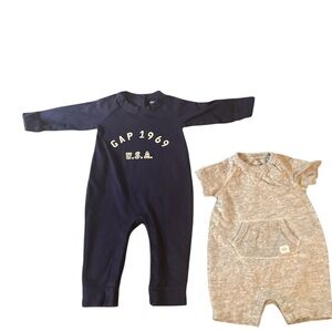 BUNDLE (2) GAP Blue and Gray baby romper set